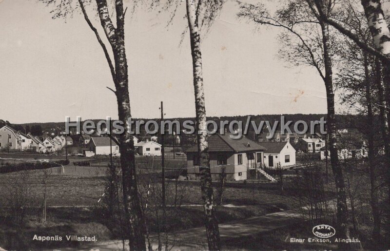 Aspenas Villastad. Postganget 20 februari 1940. Einar Erikson, Alingsas.jpg - Aspenäs Villastad.Postgånget 20 februari 1940.Einar Erikson, Alingsås.