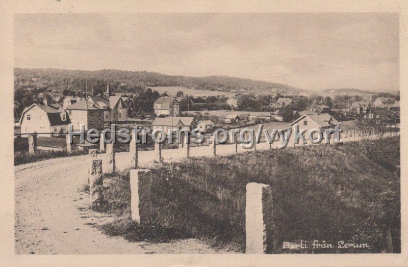 Parti fran Lerum. Postganget 17 november 1927. Foto o. forlag C.A. Traff, Gateborg.jpg - Parti från Lerum.Postgånget 17 november 1927.Foto o. förlag: C.A. Träff, Gäteborg.