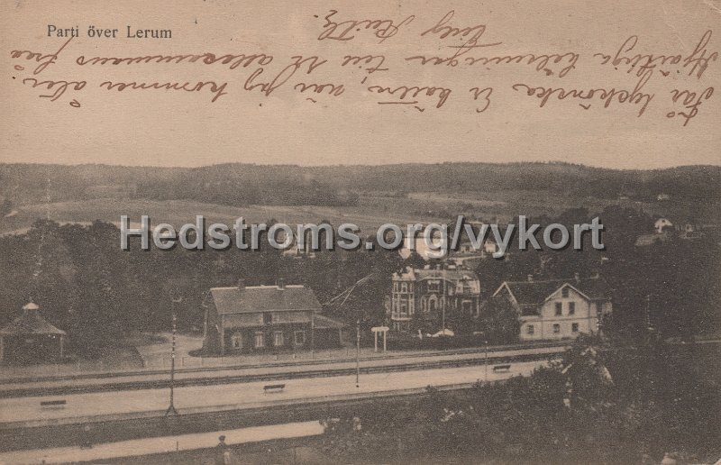 Parti over Lerum. Postganget 2 mars 1920. Forlag Arvid Nilsson.jpg - Parti över Lerum.Postgånget 2 mars 1920.Förlag: Arvid Nilsson.