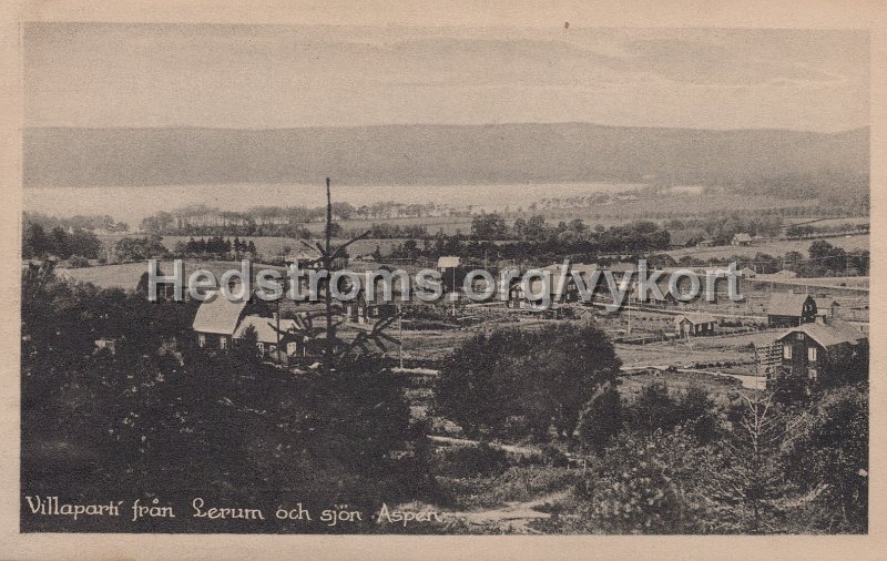 Villaparti fran Lerum och sjon Aspen. Odaterat. Fotoforlaget Svea, Goteborg.jpg - Villaparti från Lerum och sjön Aspen.Odaterat.Fotoförlaget Svea, Göteborg.